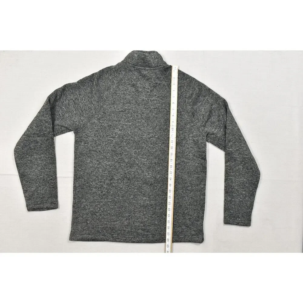 Eddie Bauer Men's Size M Gray Heather Fleece 1/4 Zip Pullover Sweater Chest Pock - Picture 3 of 8